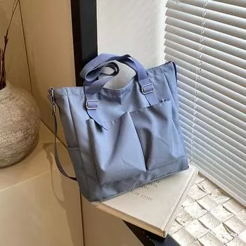 Японская и корейская сумка-мессенджер для женщин 2024 года, новая модная сумка для поездок на работу, простая повседневная большая вместительная сумка для книг для студентов чёрный