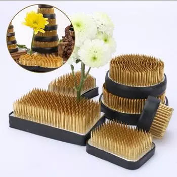 Японская икебана Kenzan, длинная круглая игла, булавка в виде цветка, лягушки, зубец, латунная игла, фиксированные инструменты, цветочная композиция, украшение сада