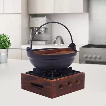 Японская кастрюля для тушения сукияки на 1-2 персоны, походная чугунная кастрюля, подвесная для пикника, кухонная утварь Pot 18cm Base 16x6cm