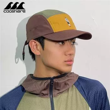 Японская кепка из пяти частей, женская летняя быстросохнущая дышащая кепка, мужская бейсболка с мягким верхом, подходящая по цвету, для кемпинга на открытом воздухе adjustable темно-коричневого