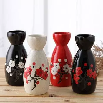 Японская керамическая бутылка для сакэ Maneki Neko в стиле ретро 150 мл Tokkuri Lucky Cat Geisha Sakura Liquor Sake Dipenser Drinkware Wine Bottle