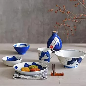 Японская керамическая тарелка для специй с рисунком мультяшного кота и символом удачи, коммерческая бытовая тарелка для горячего горшка с кунжутным маслом и горчицей для суши 2x10cm