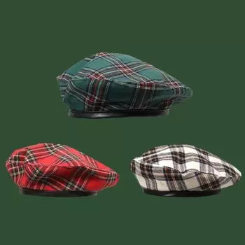 Японская клетчатая шляпа берета JK Retro Painter Hat Fashion Y2k Berets Hat Girls Style 2