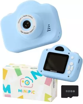 [Японская компания] Детская камера MiNIPIC Игрушечная камера Детская камера Без игр Смартфон Передача возможна Мальчики Девочки (Кардридер для смартфона: Type-C
