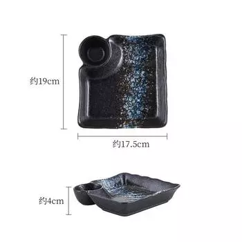 Японская креативная керамическая тарелка для пельменей с небольшой тарелкой для завтрака, западная домашняя ресторанная посуда