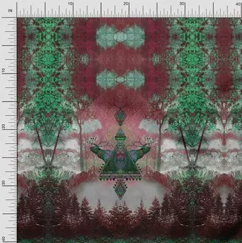 Японская креп-атласная ткань Soimoi с принтом в виде оленя, 42 дюйма по метрам 42 Inch Wide - Poly Crepe розовый