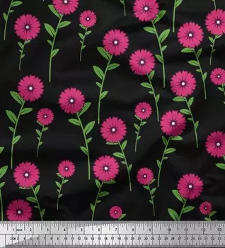 Японская креп-атласная ткань Soimoi с принтом в виде листьев и цветочных картинок, ткань для рукоделия шириной 42 дюйма по метрам 42 Inch Wide - Poly Crepe красный