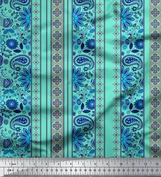 Японская креп-атласная ткань Soimoi в полоску, с цветочным принтом и узором пейсли, 42 дюйма по метрам