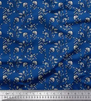 Японская креп-сатин Soimoi Ткань для рукоделия с принтом листьев и цветочных блоков шириной 42 дюйма по метрам 42 Inch Wide - Poly Crepe красный