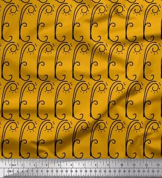 Японская креп-сатиновая ткань Soimoi Gold с узором и абстрактным принтом, 42 дюйма по метрам 42 Inch Wide - Cotton Voile золотой