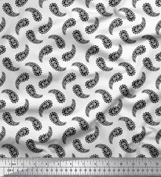 Японская креп-сатиновая ткань Soimoi с цветочным принтом и узором пейсли, 42 дюйма по метрам 42 Inch Wide - Poly Crepe розовый