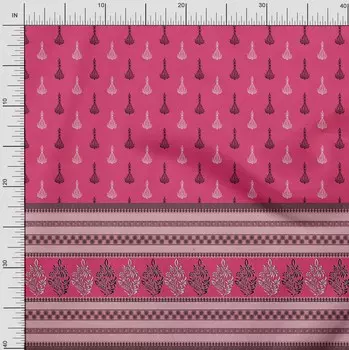 Японская креп-сатиновая ткань Soimoi с геометрическим рисунком | Ткань с полосатым и цветочным принтом по метрам, 42 дюйма 42 Inch Wide - Poly Crepe розовый