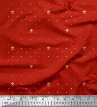 Японская креп-сатиновая ткань Soimoi с художественным принтом цветов и горошек, ткань для рукоделия шириной 42 дюйма по метрам 42 Inch Wide - Poly Crepe розовый