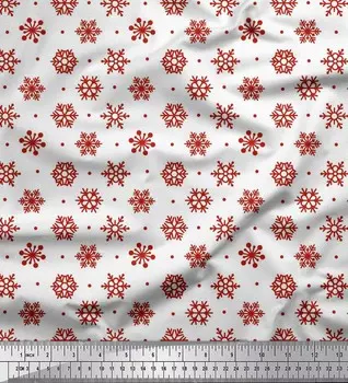 Японская креп-сатиновая ткань Soimoi в горошек и снежинки с цветочным принтом, 42 дюйма по метрам 42 Inch Wide - Poly Crepe розовый