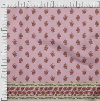 Японская креп-сатиновая ткань Soimoi в полоску | Ткань для рукоделия с принтом листьев и цветочных вставок шириной 42 дюйма по метрам 42 Inch Wide - Poly Crepe оранжевый