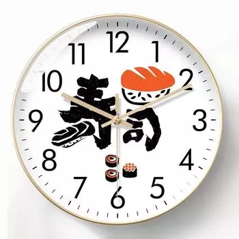 Японская кухня, суши, вкусная еда, настенные часы, кухонные настенные художественные декоративные минималистичные настенные часы, подарок для гурманов, шеф-повара ресторана 10 inch