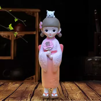 Японская кукла гейша и набор фигурок кабуки для домашнего декора with Round Fan