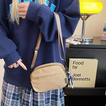 Японская легкая портативная сумка для покупок, простая, однотонная, индивидуальность, тренд, пара, дорожная, одно плечо, косая, маленькая, квадратная single package чёрный