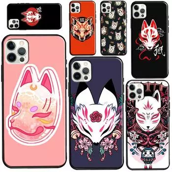 Японская маска лисы кицунэ для iPhone 12 13 mini 11 Pro Max, чехол для телефона iPhone 7 8 Plus X XR XS Max SE 2020, чехол iphone 5 5S SE