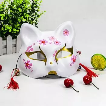 Японская маска лисы маскарад Хэллоуин фестиваль косплей реквизит половина лица аниме демон убийца маскарад костюм фестиваль реквизит