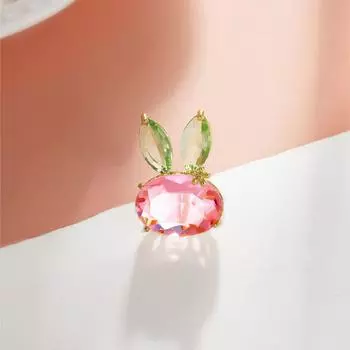 Японская милая брошь с имитацией кролика из кристаллов для женской рубашки с V-образным вырезом, невидимая булавка для воротника без швов, антибликовые аксессуары