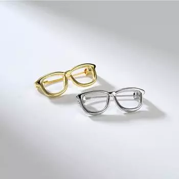 Японская милая брошь в виде полых очков, металлический дизайн, булавка Sense Niche, персонализированная булавка для воротника, антибликовая пряжка с ювелирными изделиями