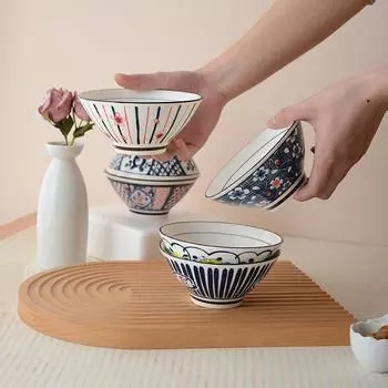 Японская миска для риса высокого уровня внешнего вида, керамическая бытовая миска для риса длиной 5 дюймов, новая маленькая миска Bonin 2024 года