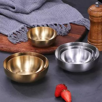 Японская миска для соуса из нержавеющей стали 304, круглая, для приправ, фруктов, миски для кимчи, тарелка, домашняя посуда, кухонные принадлежности