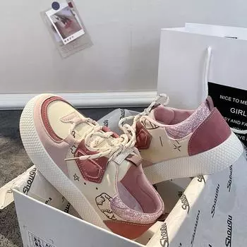 Японская мода повседневные студенческие кроссовки для женщин весна-осень туфли на платформе женские розовые и синие Zapatos De Mujer 35 синий
