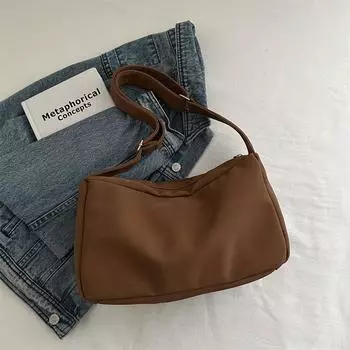 Японская модная сумка-мессенджер через плечо, студенческая сумка для занятий, простая, большой емкости, для отдыха и путешествий, сумка-тоут Tide коричневый