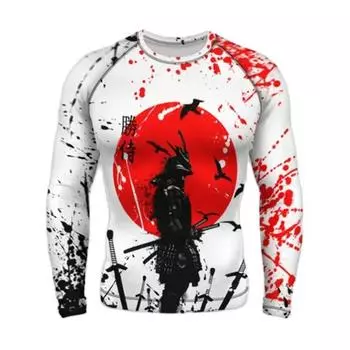 Японская мужская и женская мультяшная футболка Bushido 3D Harajuku с принтом, модная, повседневная, с круглым вырезом и длинными рукавами, красивый топ S