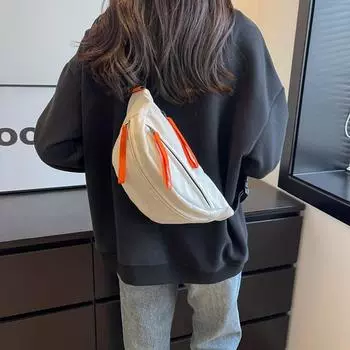 Японская нагрудная сумка мужская женская летняя новая повседневная простая сумка-мессенджер спортивная пара маленькая сумка универсальная поясная сумка в гонконгском стиле чёрный