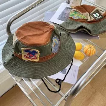 Японская наклейка стирается ретро шляпа рыбака родитель-ребенок детская весна и лето американская вестерн ковбойская шляпа альпинизм рыболовная шляпа мужская M56-58cm