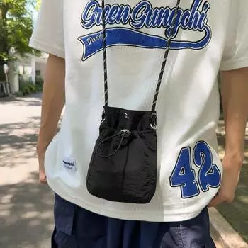 Японская нейлоновая маленькая сумка универсальная вертикальная версия сумка для мобильного телефона повседневная простая сумка для мелочей сумка для наушников сумка-мессенджер из ткани чёрный