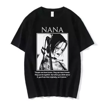 Японская новая мода Harajuku Street аниме Nana Osaki принт футболки мужские женские с коротким рукавом хлопковые повседневные большие футболки S бежевый