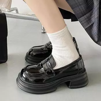 Японская обувь для старшеклассников, женская обувь в стиле Лолиты, обувь для косплея, униформа JK, грубые мокасины из искусственной кожи, повседневная обувь 35