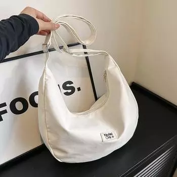 Японская однотонная холщовая сумка женская новая легкая маленькая сумка-мессенджер студенческая спортивная и досуговая водонепроницаемая сумка для пельменей чёрный