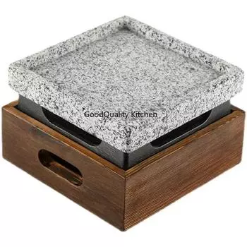 Японская печь для барбекю Пластина для стейка из говядины Жарочная поверхность из высокотемпературного камня Каменный противень для выпечки Жарочная поверхность из вулканического камня