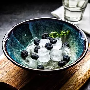 Японская печь для смены миски для лапши рамэн, бытовая под глазурованной кухонной посудой, миска для салата, супа, большая миска для риса, набор столовой посуды 15cm Bowl