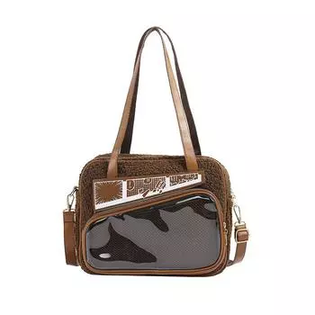 Японская плюшевая сумка Comic Pain Bag Милая сумка через плечо Jk Двумерная маленькая прозрачная детская сумка для еды without accessories коричневый