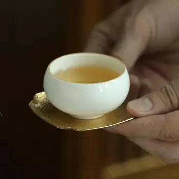 Японская подставка для чашки чая из чистой меди, подставка для кунг-фу, изоляционный набор для церемоний против ожогов