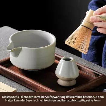 Японская подставка для венчика для матча Многоразовое приготовление матча с керамической чашей для матча Держатель для венчика для матча Аксессуары для чая Чайная утварь