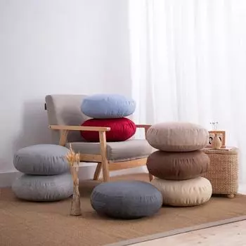 Японская подушка льняной футон домашний офис гостиная стул подушки напольная подушка сиденье удобный уличный сад татами мягкий 40x40x15cm