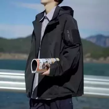 Японская рабочая куртка с капюшоном для мужчин на весну и осень, новая модная свободная повседневная куртка, трендовая куртка M