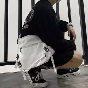 Японская рабочая сумка Harajuku Cross Canvas для женщин в корейском стиле, студенческие сумки, сумка на плечо, однотонная женская сумка-мессенджер