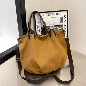 Японская ретро-холщовая сумка для инструментов большой емкости, многофункциональная сумка-мессенджер через плечо, переносная сумка для студентов колледжей чёрный