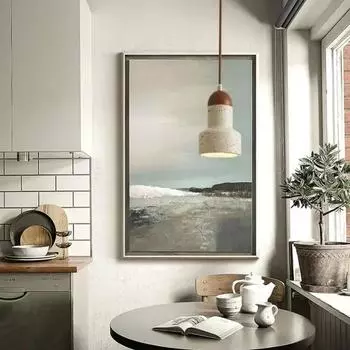 Японская ретро люстра из желтого травертина E27 креативная ночник для спальни ресторан подвесной светильник G9 LED декоративные подвесные светильники Cold White