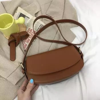 Японская ретро маленькая сумка 2024 весна и лето новая корейская версия модная и простая сумка через плечо подмышкой сумка-мессенджер чёрный