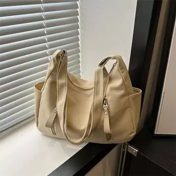 Японская ретро простая холщовая сумка женская сумка 2024 новая повседневная большая вместительная сумка-мессенджер через плечо для студентов колледжа чёрный