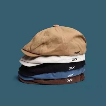 Японская ретро-шляпа спереди и сзади, можно носить кепку, мужская кепка цвета хаки для газетчика, хипстерский берет, женская кепка художника average size (56-58cm)